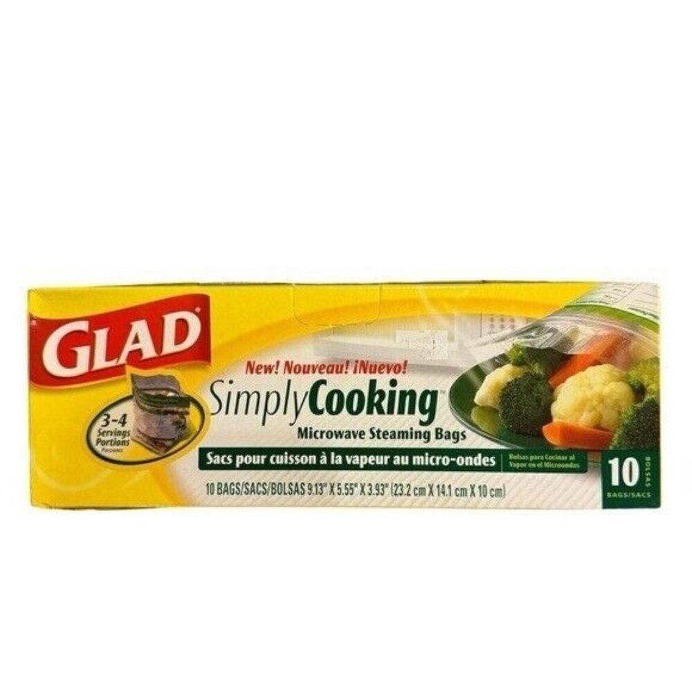 2 x Glad Simply Cooking Microwave Steaming Bags 10 CT